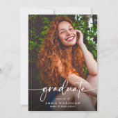 Elegant Script Graduate 5 Photo Collage Graduation Aankondiging (Voorkant)