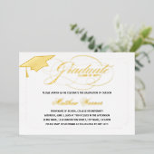 Elegant Script Graduate Folie Uitnodiging (Staand Voorkant)