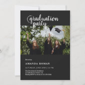 Elegant Script Graduation Party met foto Kaart (Voorkant)