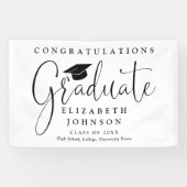Elegant Script Graduation Party Spandoek (Horizontaal)