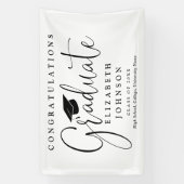 Elegant Script Graduation Party Spandoek (Verticaal)