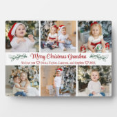 Elegant Script Grandma Kerstmis 6 Photo Collage Fotoplaat (voorkant)