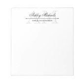 Elegant Script Gray 2 Initial Monogram Name Title Notitieblok (Voorkant)