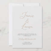 Elegant Script Gray Wedding Invitation Kaart (Voorkant)