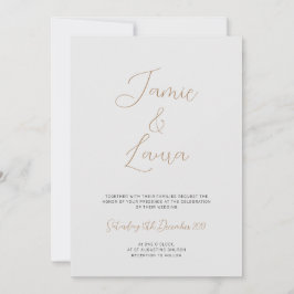 Elegant Script Gray Wedding Invitation Kaart