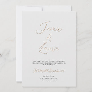 Elegant Script Gray Wedding Invitation Kaart