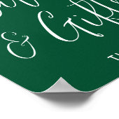 Elegant Script Green Afstuderen Kaarten en Giften Poster (Hoek)