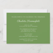 Elegant Script Green Afstuderen Photo Invitation Kaart (Achterkant)