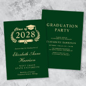 Elegant Script Green College Graduparty Kaart