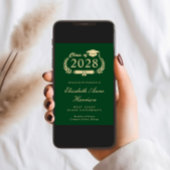 Elegant Script Green Gold College Afstuderen Aankondiging
