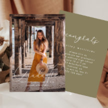 Elegant Script Green Photo Graduparty