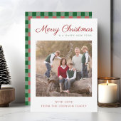 Elegant Script Green Plays Kerstfoto Feestdagenkaart