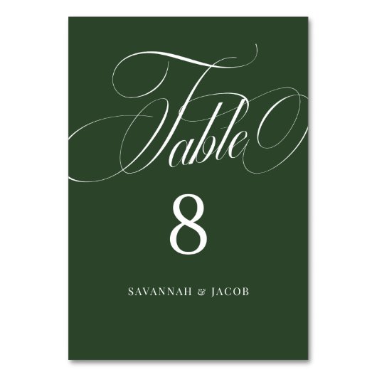 Elegant Script Green Wedding Kaart (Voorkant)