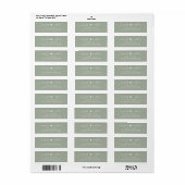 Elegant Script Green Wedding Return Address Label (Full Sheet)