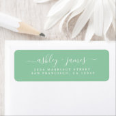 Elegant Script Green Wedding Return-adres Etiket (Insitu)