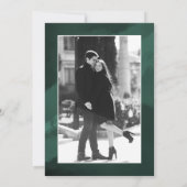 Elegant Script Green Wedding Sla de datum op Kaart (Achterkant)