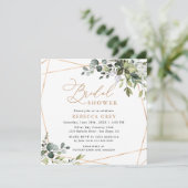 Elegant Script Greenery Gold Vrijgezellenfeest Kaart (Staand voorkant)
