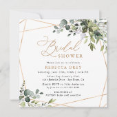 Elegant Script Greenery Gold Vrijgezellenfeest Kaart (Voorkant)