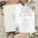 Elegant Script Greenery Monogram Bridal Tea Party Kaart<br><div class="desc">Deze elegante botanische groen laat de uitnodiging van de bridale theepartij kunnen met uw informatie in de chemische typografie met uw monogram initialen op de keerzijde worden gepersonaliseerd. Ontworpen door: Thisnotme©</div>