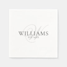 Elegant Script Grey Monogram Familie Formele Dinne