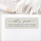 Elegant Script Grey Wedding Return Address Label (Insitu)