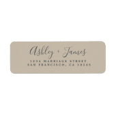Elegant Script Grey Wedding Return Address Label (Voorkant)