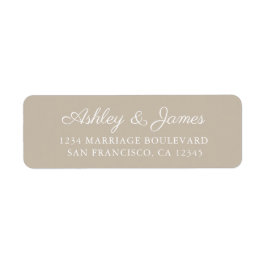 Elegant Script Grey Wedding Return-adres Etiket