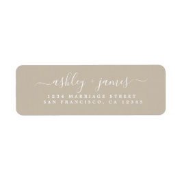 Elegant Script Grey Wedding Return-adres Etiket