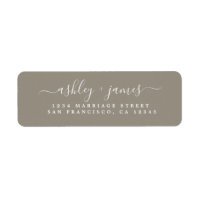 Elegant Script Grey Wedding Return-adres