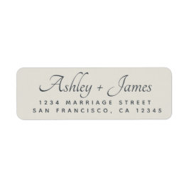 Elegant Script Grey Wedding Return-adres Etiket