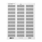 Elegant Script Grey Wedding Return-adres Etiket (Full Sheet)
