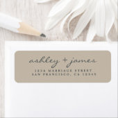 Elegant Script Grey Wedding Return-adres Etiket (Insitu)