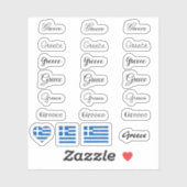 Elegant script Griekenland & Grieks Vlag /name Set Sticker (Vel)
