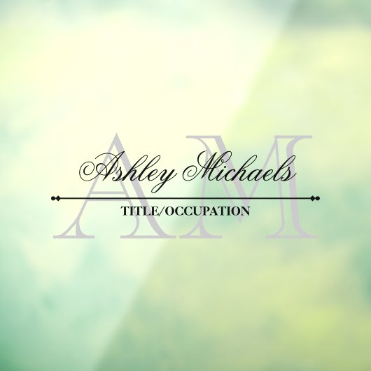 Elegant Script Grijs 2 Initiaal Monogram Naam Tite Raamsticker (Vel 3)