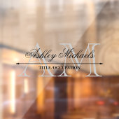 Elegant Script Grijs 2 Initiaal Monogram Naam Tite Raamsticker (Vel 2)