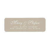 Elegant script Grijs of bruiloft retour adres Etiket (Voorkant)