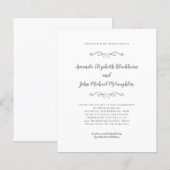 Elegant script grijze budget trouwuitnodiging (Voorkant / Achterkant)