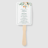 Elegant script groen bloemenbruiloft ceremonie handwaaier (Voorkant)