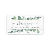 Elegant script groen dank u etiket (Voorkant)