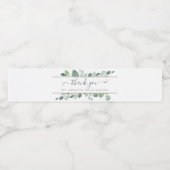Elegant script groen dank u waterfles etiket (Enkel label)