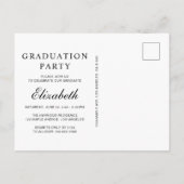 Elegant Script Groen Goud College Afstudeerfeest Uitnodiging Briefkaart (Achterkant)