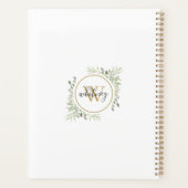 Elegant Script Groenery Goud Monogram 2023 Planner (Achterkant)