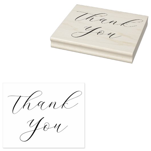 Elegant script groot bedankt rubberstempel (Gestempeld)
