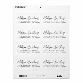 Elegant Script Groot Huwelijks Retouradres Etiket (Full Sheet)