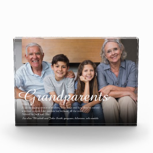 Elegant Script Grootouders Leuk Definitie Fotoblokken (Voorkant)