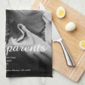 Elegant Script Grootouders Pret Definitie Foto Theedoek (Quarter Fold)