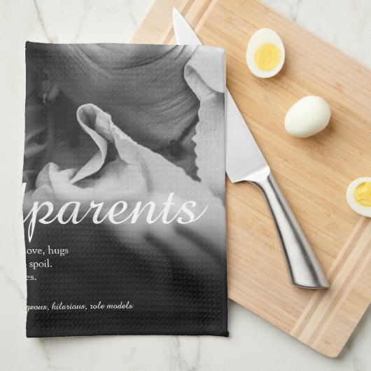 Elegant Script Grootouders Pret Definitie Foto Theedoek (Quarter Fold)