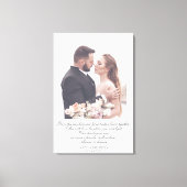 Elegant Script Grote Trouwfoto & Aangepaste Huweli Canvas Afdruk (Voorkant)