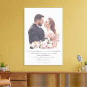 Elegant Script Grote Trouwfoto & Aangepaste Huweli Canvas Afdruk (Insitu (Woonkamer))