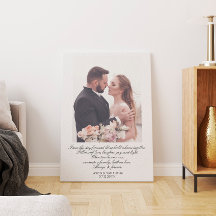 Elegant Script Grote Trouwfoto & Aangepaste Huweli